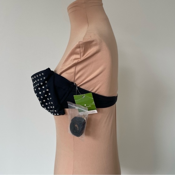 Kate Spade Georgica Beach Jewels Black Swimsuit Bikini Bandeau Top NWT Size XS - Picture 5 of 10